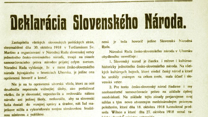 100e anniversaire de la Déclaration de la nation slovaque