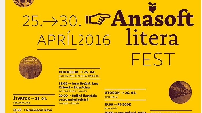 25. apríla sa začne Anasoft litera fest 2016