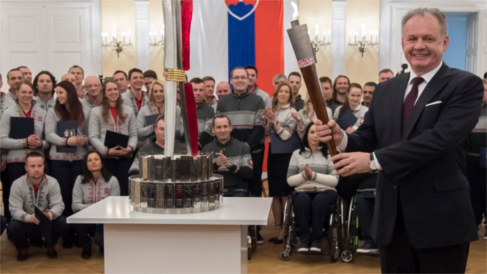 Pyeongchang 2018 : les représentants slovaques devant le Président Kiska