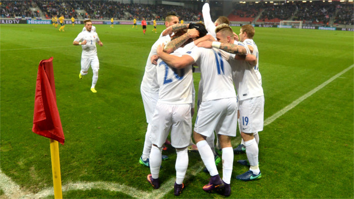Slovak football national team defeats Lithuania