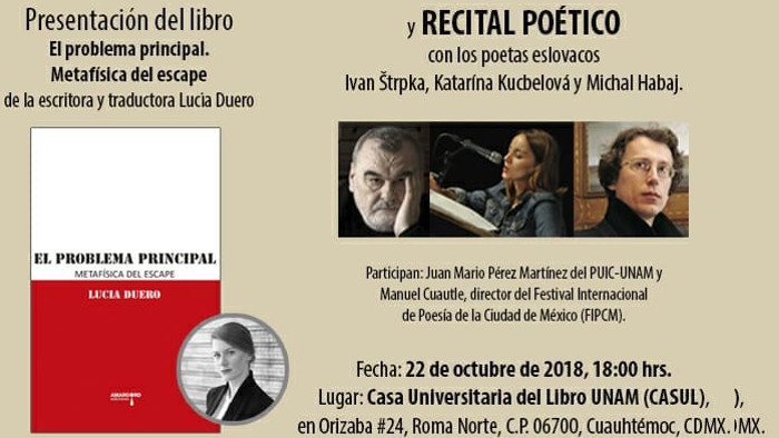 La poesía eslovaca en el Festival Internacional de Poesía de la Ciudad de México