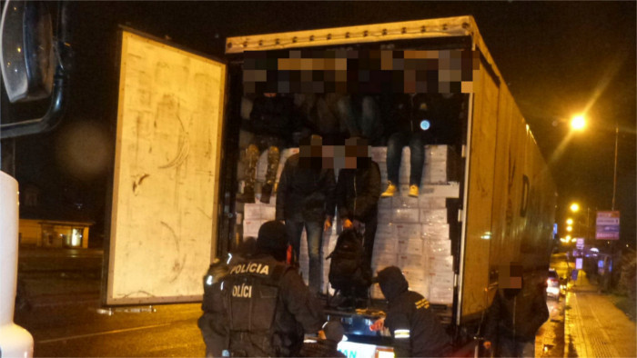 Slovak police catch 78 illegal migrants in trucks in Žilina