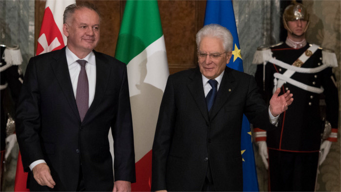 Präsident Kiska auf Italien-Besuch 