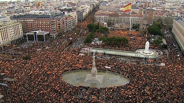 Tüntetés Spanyolország egységéért