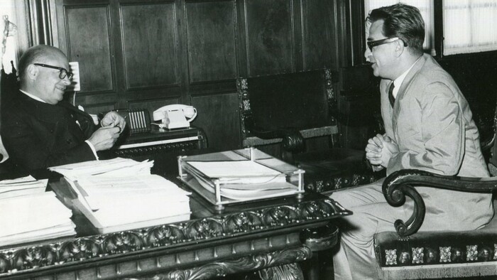 Ruppeldt_Dušan_Interview s kolumbijským prezidentom Carlosom Llerasom Restrepom. (1967).jpg