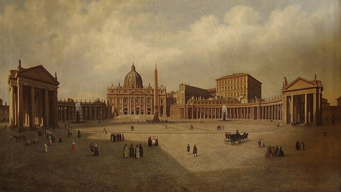 Obraz Huberta Sattlera – Námestie svätého Petra v Ríme