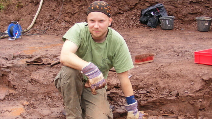 Dr. Andej Čerňansky, vykopavky na Nemeckej lokalite Bromacker.JPG