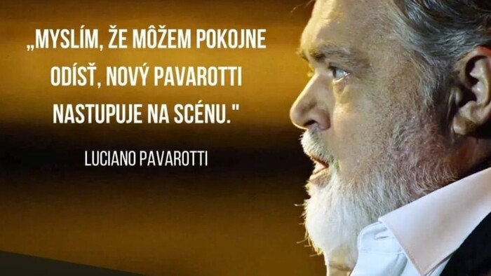 Citát Luciana Pavarottiho na adresu Petra Dvorského.jpg