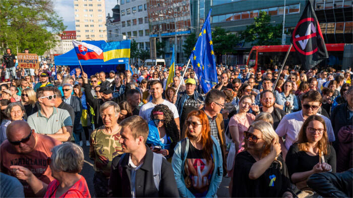 Deux manifestations en soutien à l’Ukraine dans la capitale slovaque
