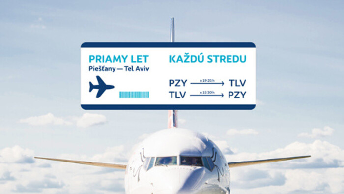 Piešťany tiene un vuelo directo a Tel Aviv