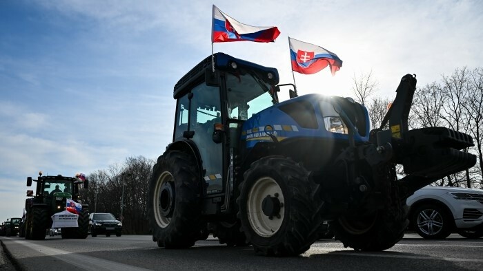 Los agricultores eslovacos se unen a las protestas organizadas por toda Europa