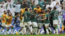 Radosť futbalistov Saudskej Arábie po výhre nad Argentínou