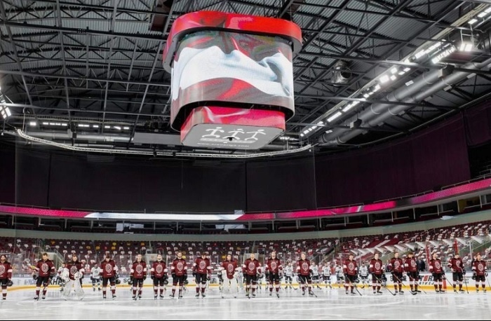 Ľadová plocha na štadióna Arena Riga